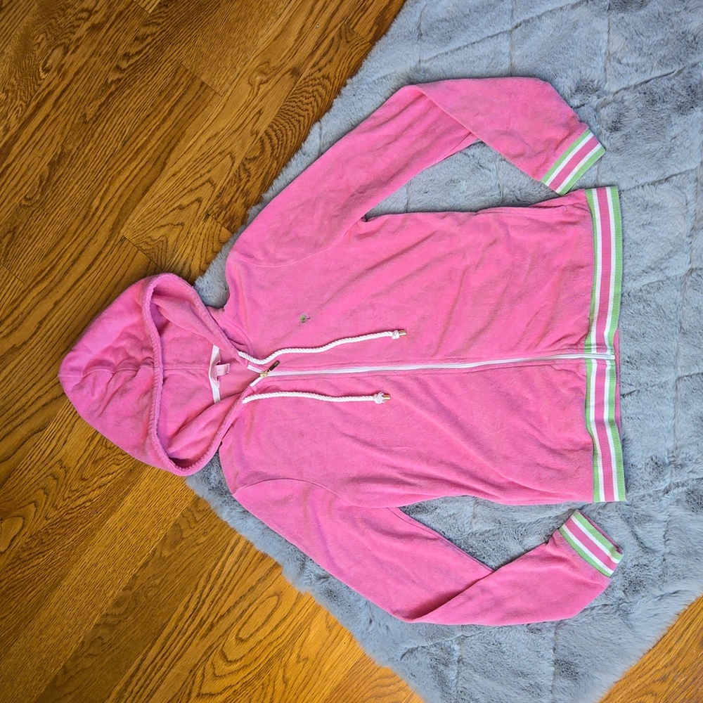 Lilly Pulitzer Pink Terrycloth Jacket, Women's Small, Decent Condition